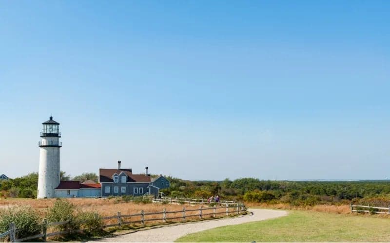 The exterior of Highland Lighthouse