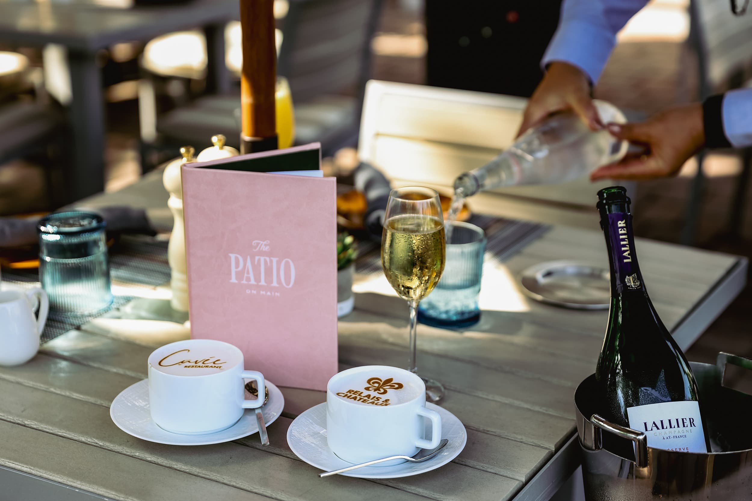 Champagne brunch on The Patio at Chatham Inn, Cape Cod, Massachusetts.