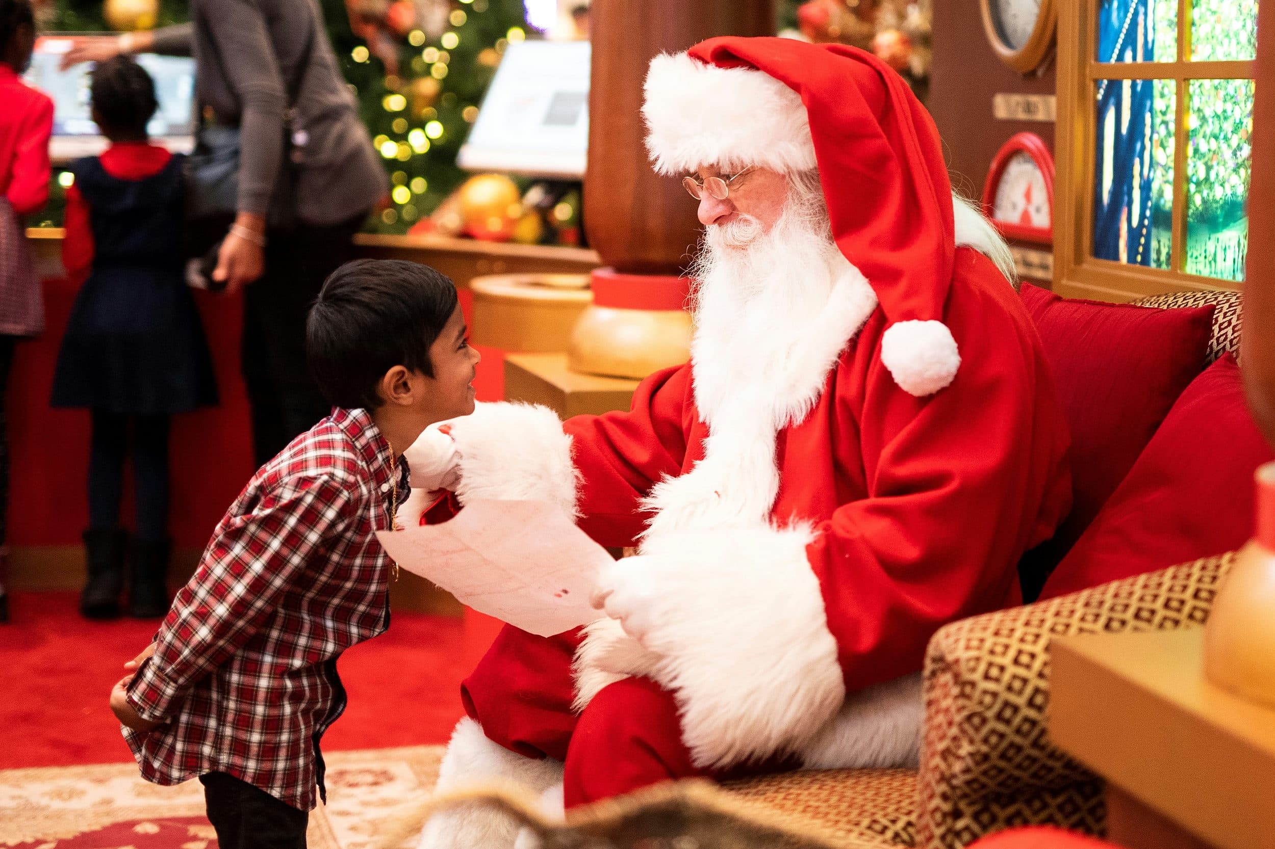 Santa visit during the holidays in Chatham, Cape Cod
